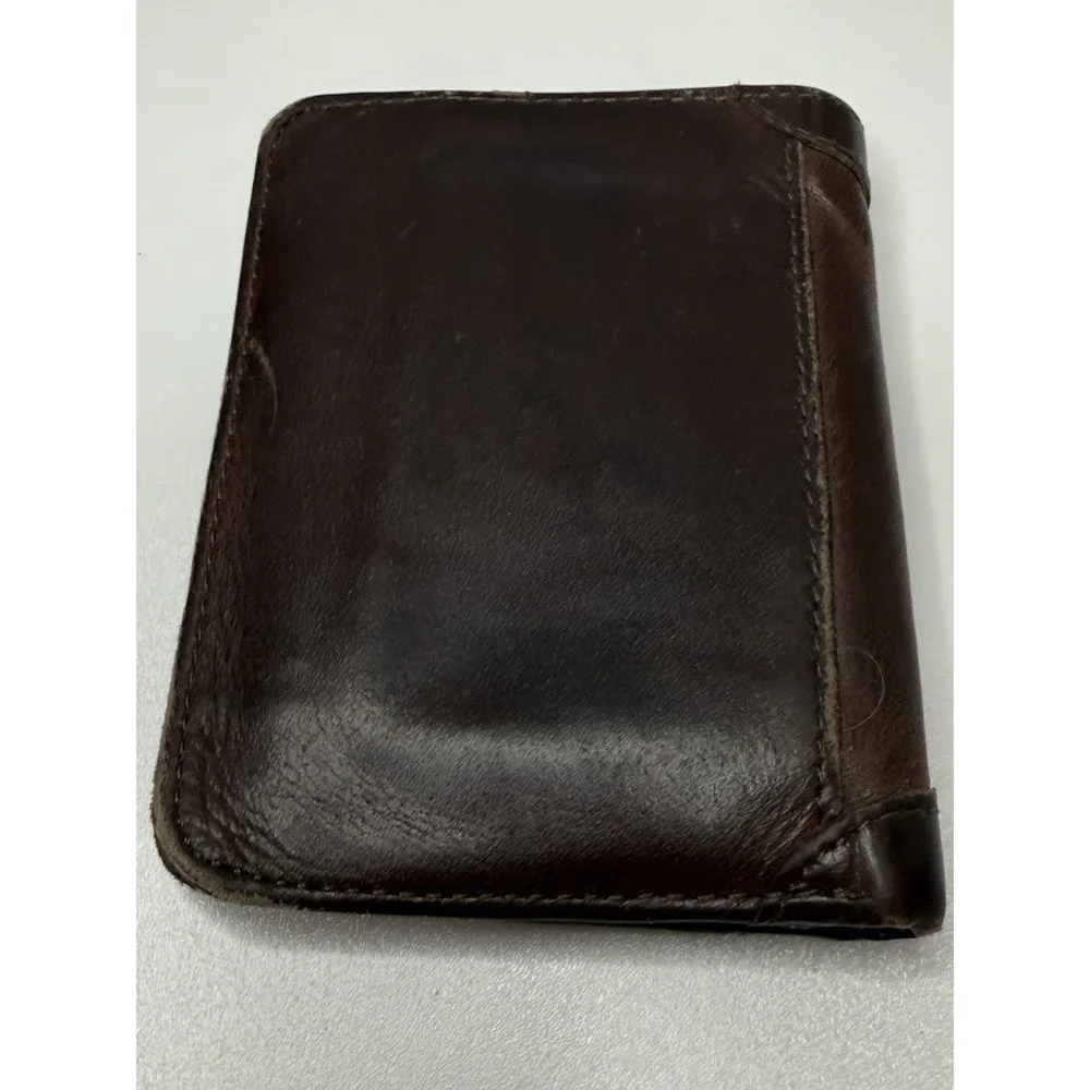 Bullcaptain Genuine Leather Trifold Wallet Brown RFID Style‎ 3.5x4.5